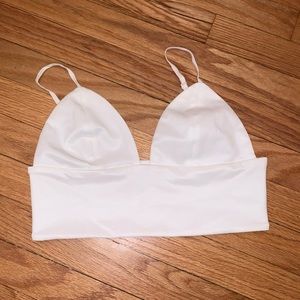 White Spaghetti Strap Crop Top